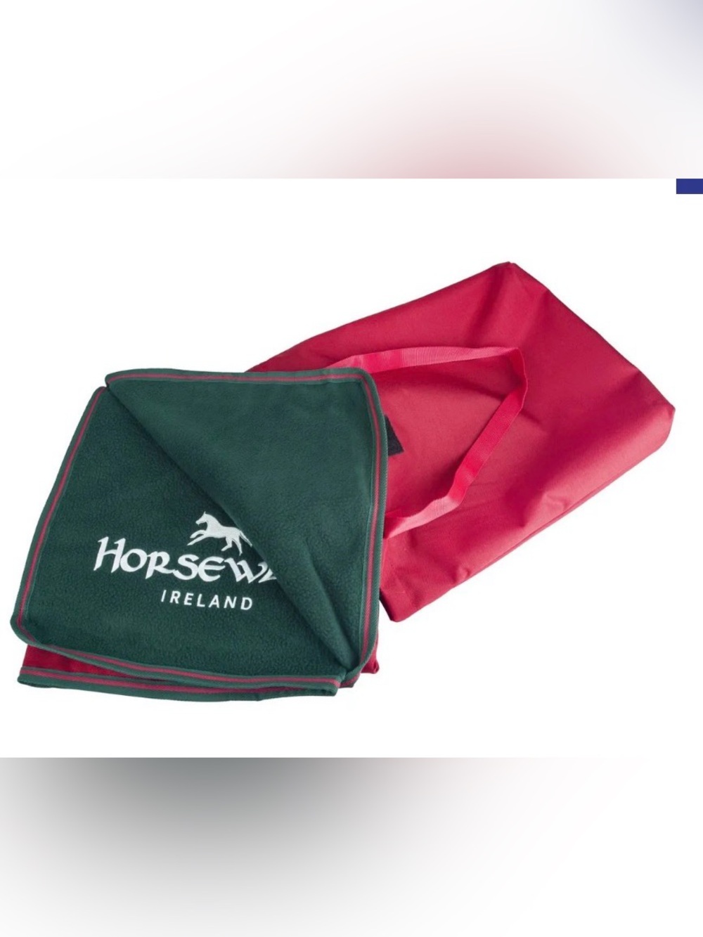 Horseware Ireland Stadium Blanket, Green/Red, 150cm square, New in Carry Bag!